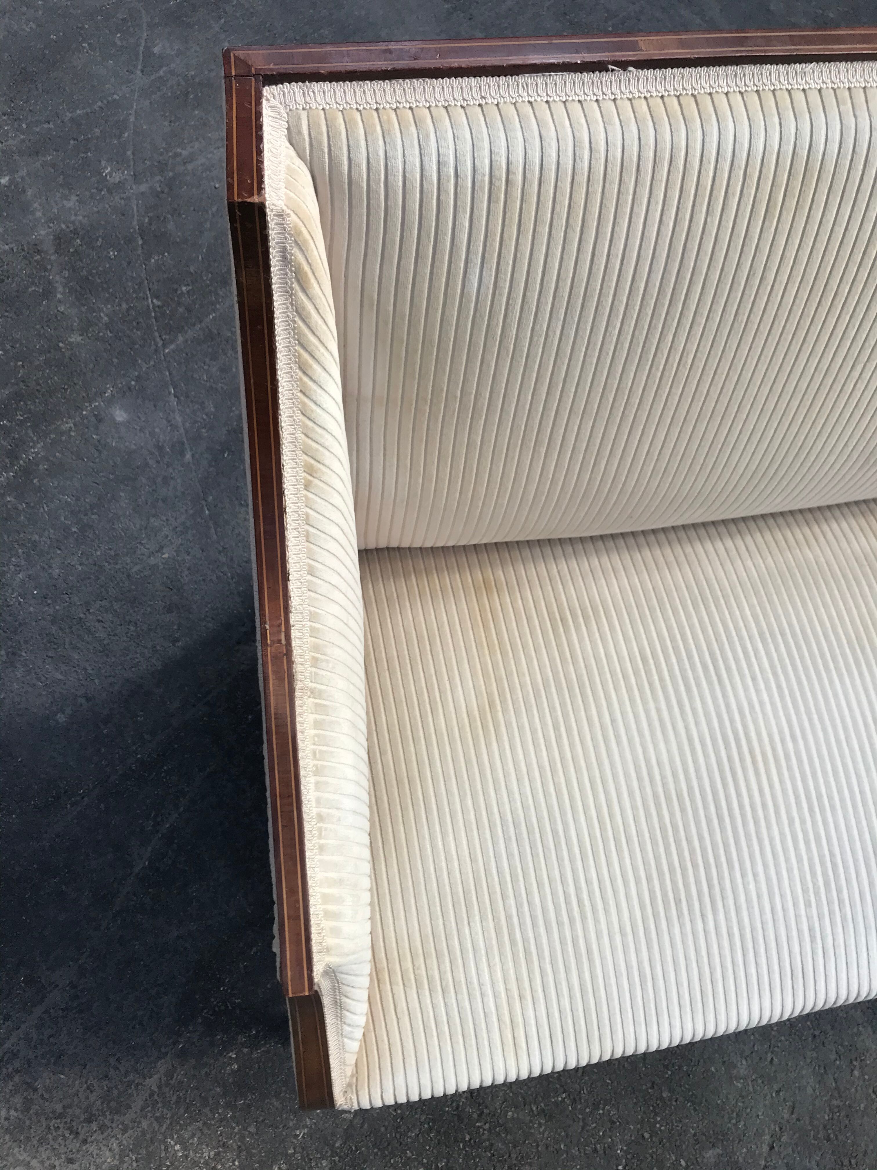 Art deco bench in mahogany