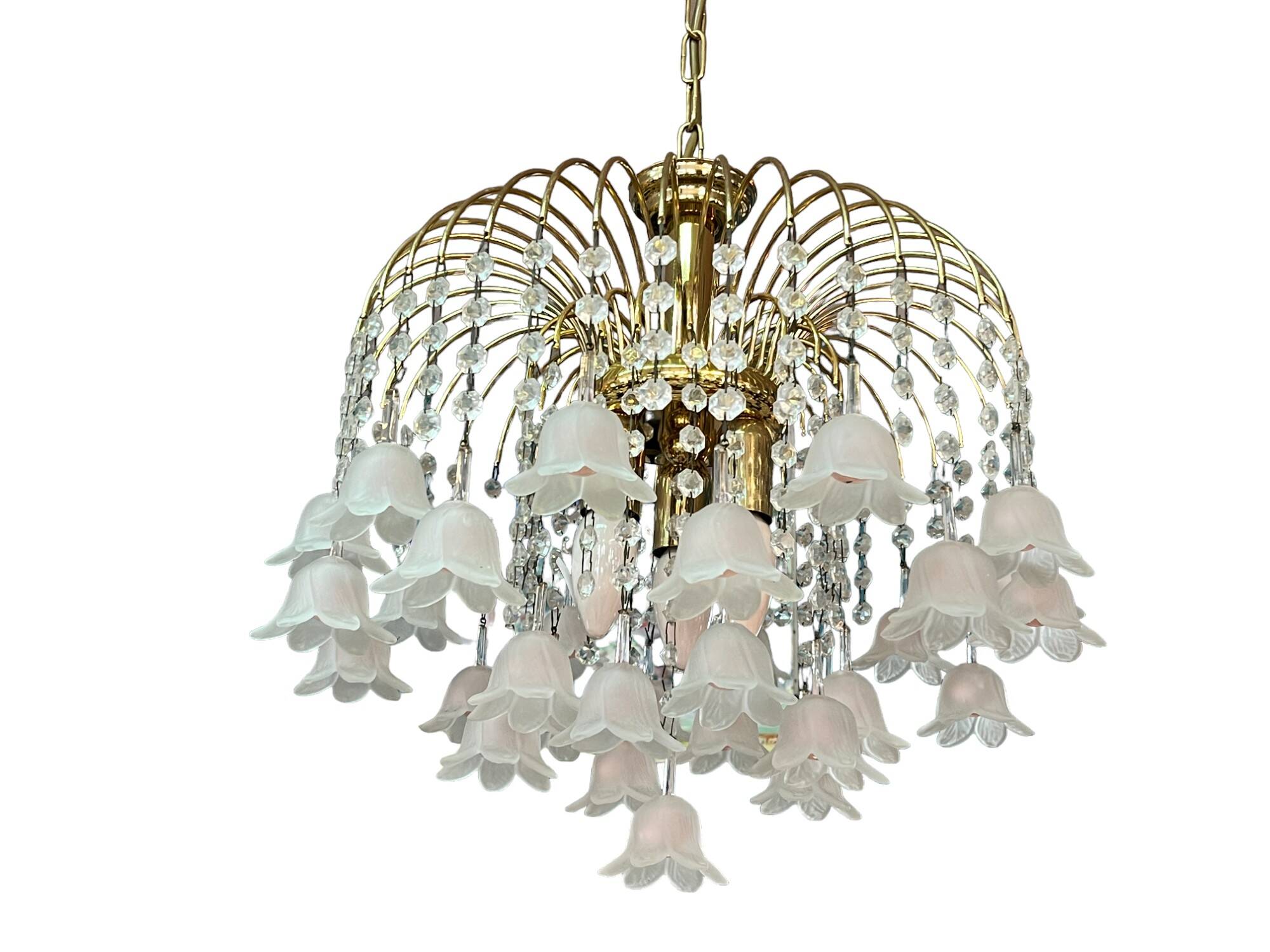 Vintage Murano glass chandelier and tassels circa 1970