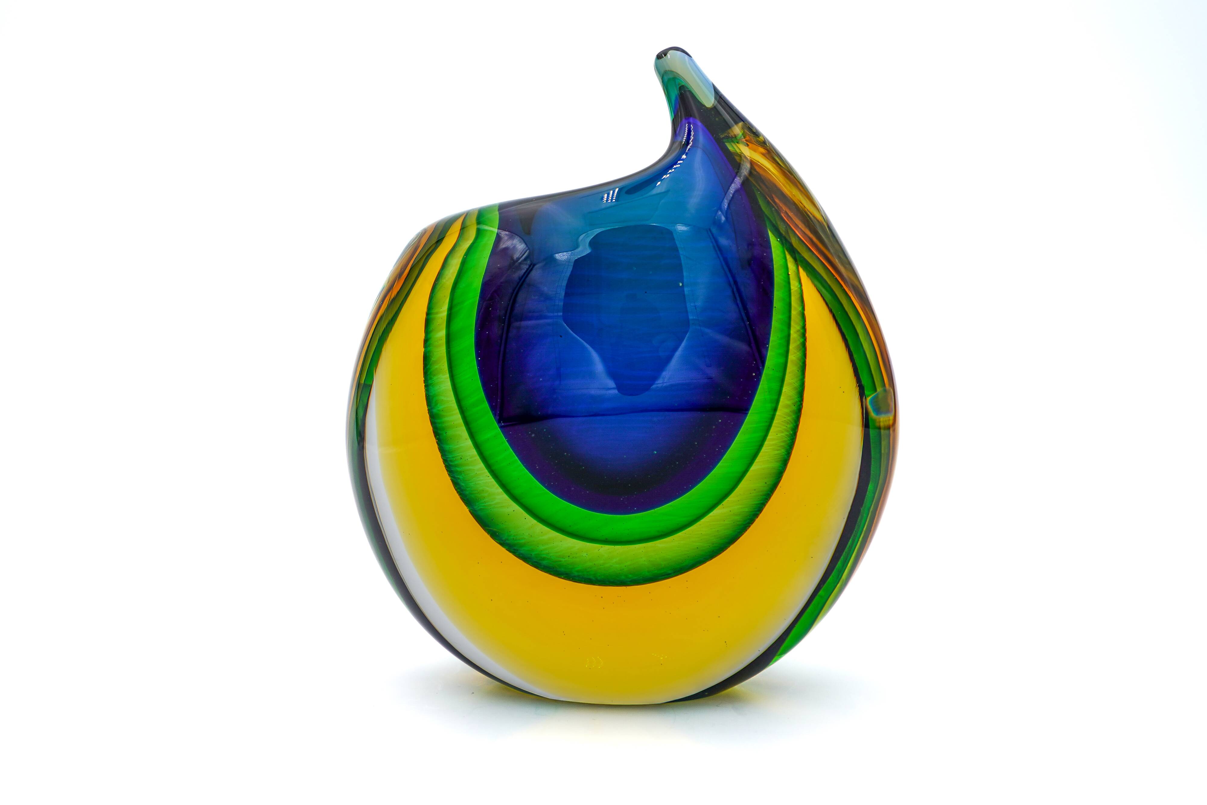 Masterpiece Murano – Vase "Sommerso" par Luigi Onesto – Signé & Étiqueté