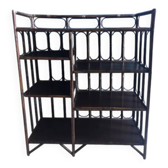60s / 60s bamboo rattan shelf