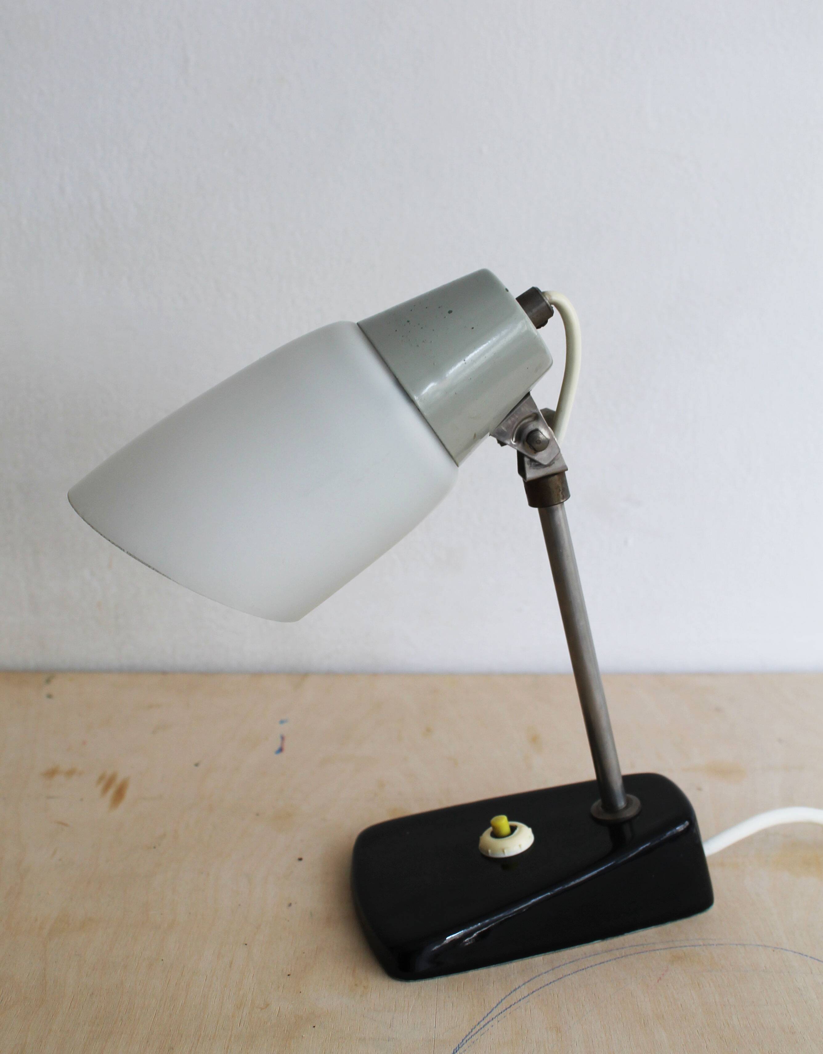 1950s Mid-Century Czech Table Lamp with Ceramic Base