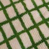 Moroccan Berber rug with reverse checkered pattern in green