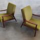Pair of armchairs Olive Green by Jiri Jiroutek 1960