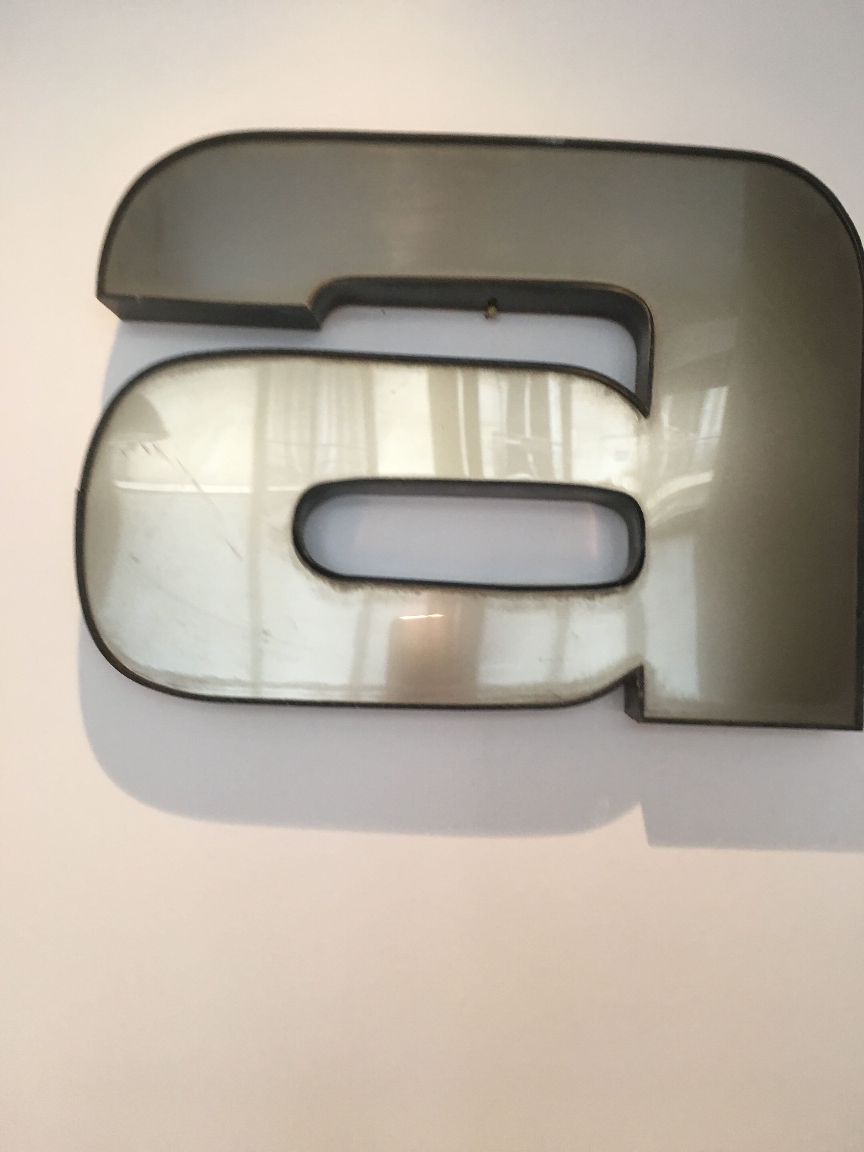 Letter a. of vintage sign