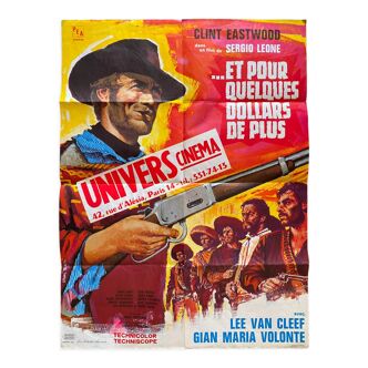 Affiche cinéma originale "Et pour quelques dollars de plus" Clint Eastwood 60x80cm 1965