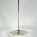 Lustre en verre incurvé du milieu du siècle des années 50