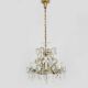Old chandelier, pendant light, Marie Thérèse light with 9 lights and glass pendants. 1980s