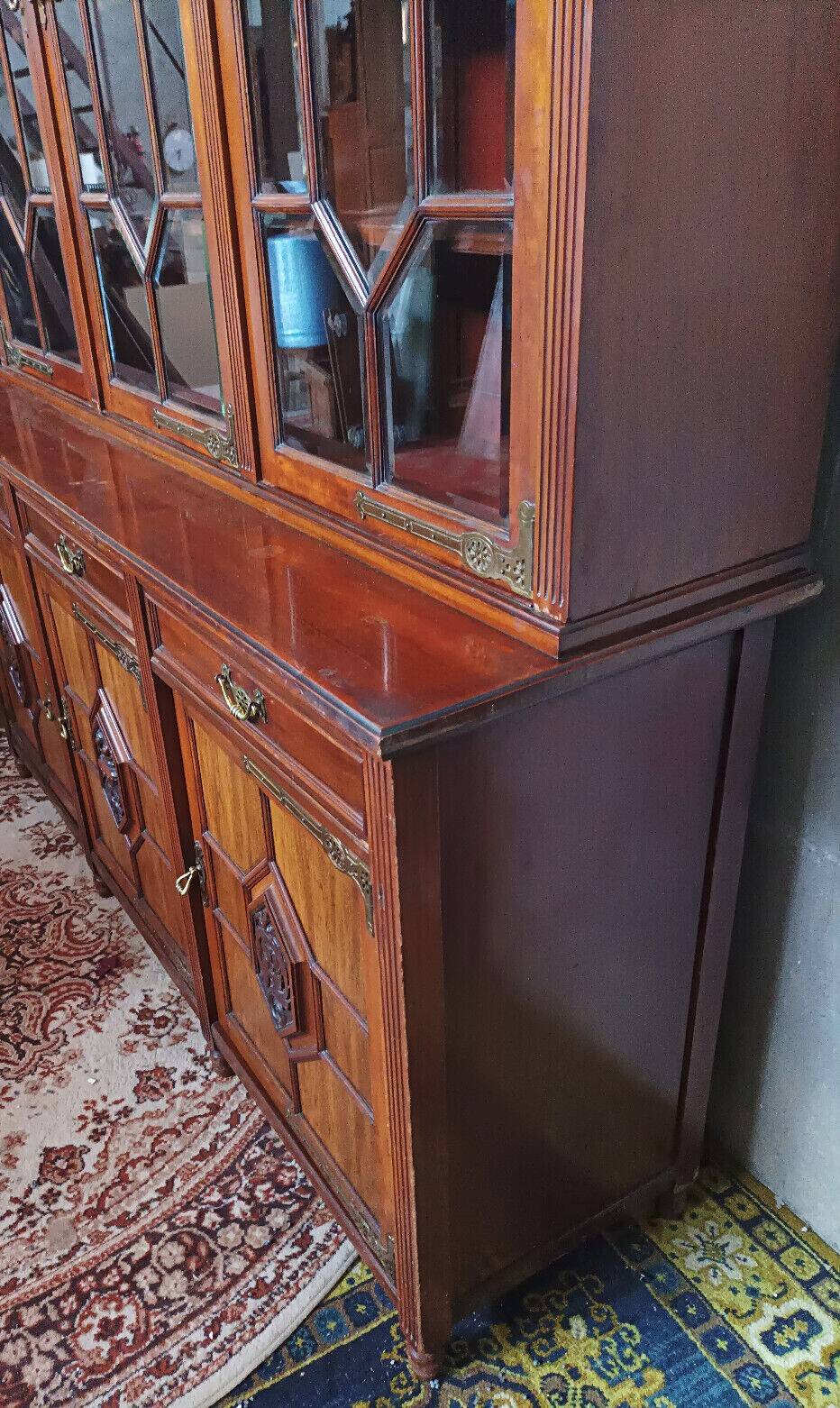 Bibliothèque anglaise Maple & Co 19ème en acajou