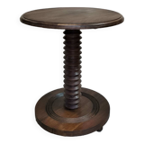 Turned wooden pedestal table