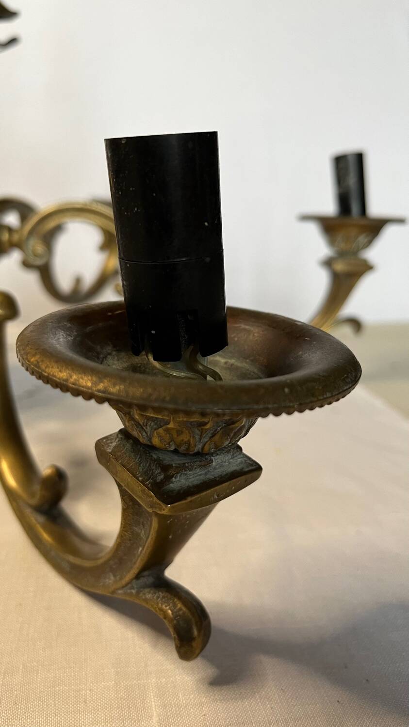 Vintage 6-arm copper chandelier