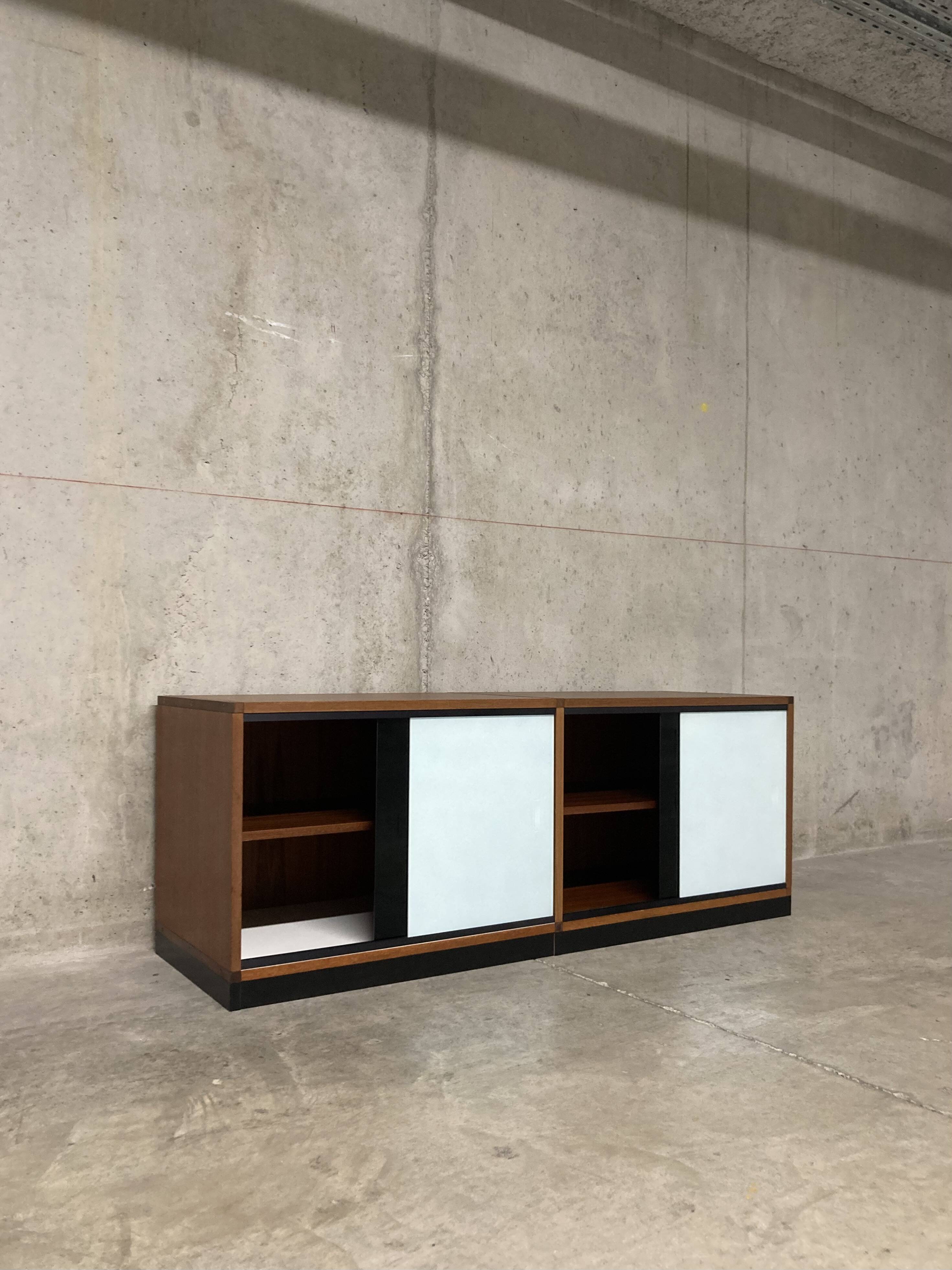 Rare vintage two-tone ARP Guariche Minvielle sideboard display case from the 60s