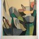 Original lithograph signed in pencil by danièle perré, untitled, 1966