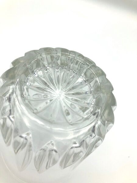 4 chiseled glass water glasses