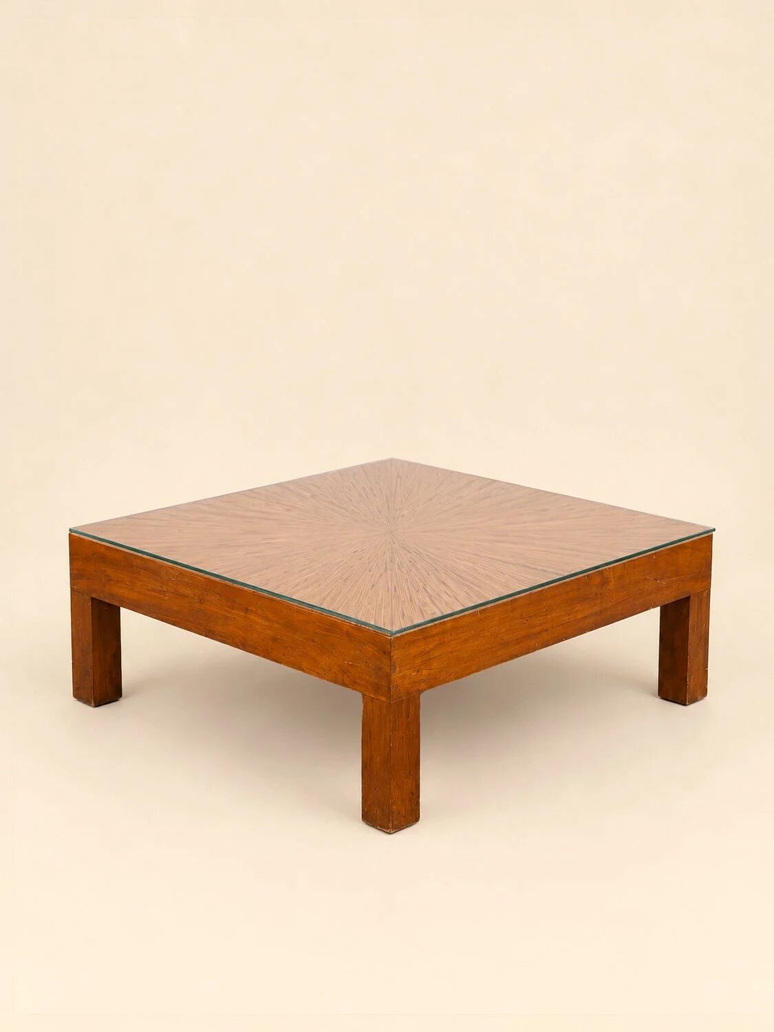 Straw marquetry coffee table