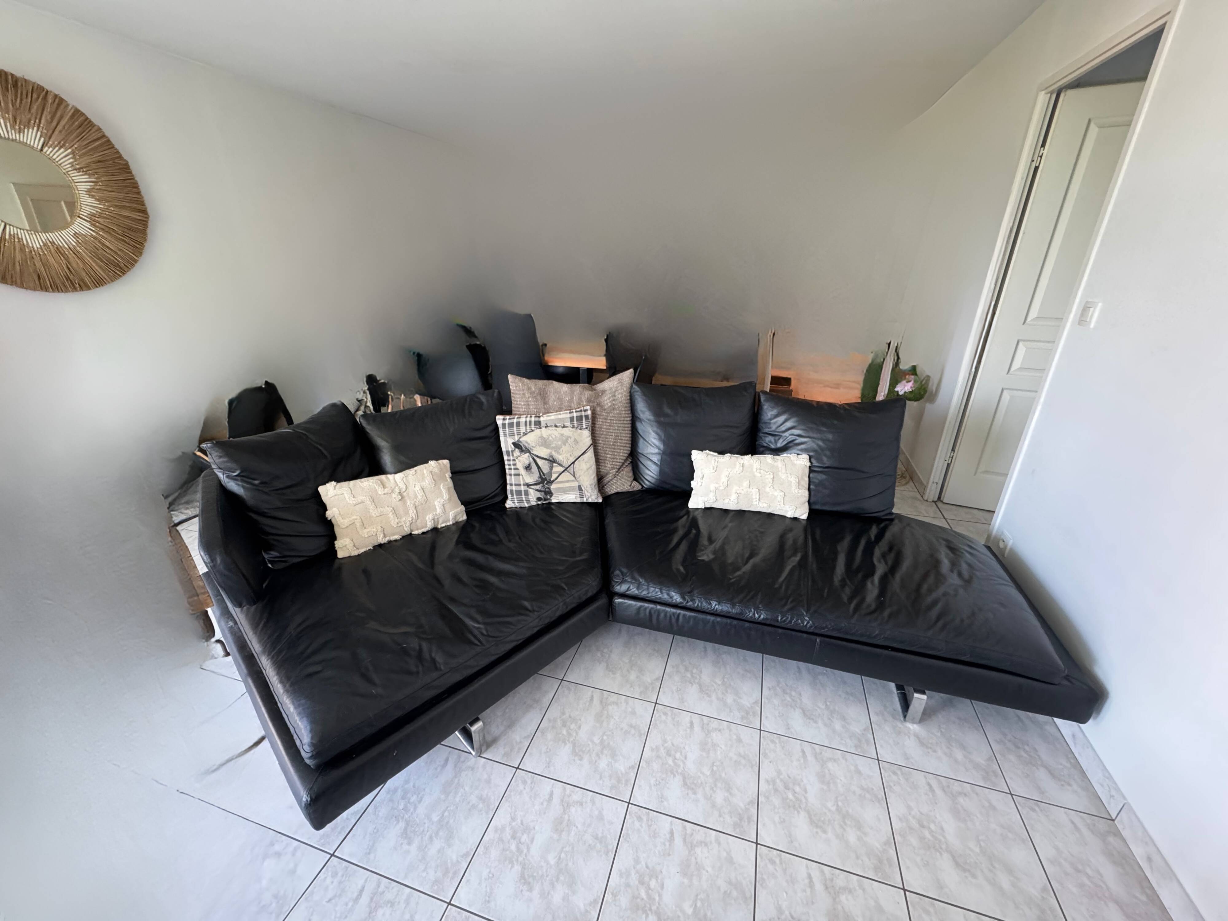 B&b Italia sofa Antonio Citterio Arne black leather