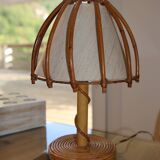 Louis Sognot rattan lamp, 1950s-60s