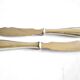 Two antique service knives in silver-plated metal, pearl frieze gowe alpacca.