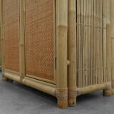 Armoire en bambou et rotin du milieu du siècle, Italie vers 1960