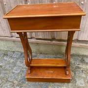 Vintage Wooden Console Table with Lyre Legs — Empire Directoire Style 1960