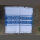 Nappe a the rectangulaire et 6 serviettes, made in france, linge basque, blanche et bleue, Vintage