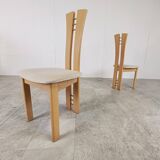 Ensemble de 6 chaises à repas à haut dossier, 1980