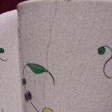 Paire de vases à ailettes Louis Dage faience craquelée 30cm Samadet Art déco 1930