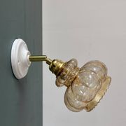 Vintage amber frosted glass tulip wall light