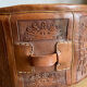 Carved leather pouf in the Mayan style by Angel Pazmino, Ecuador, 1960