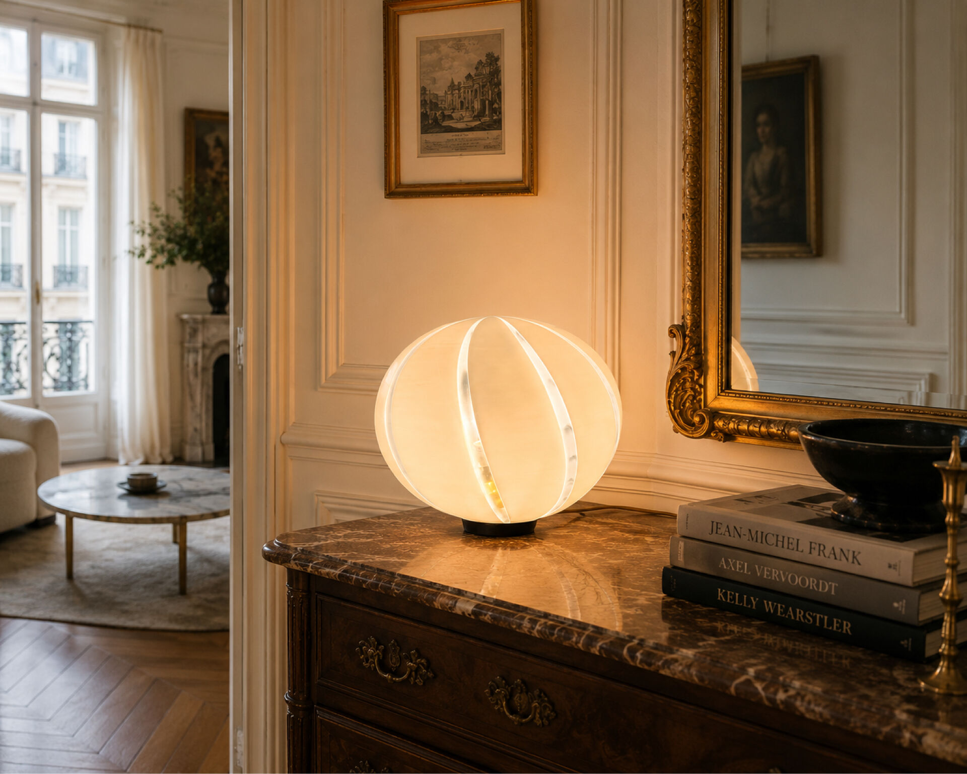 Vintage table lamp in blown glass – Organic design