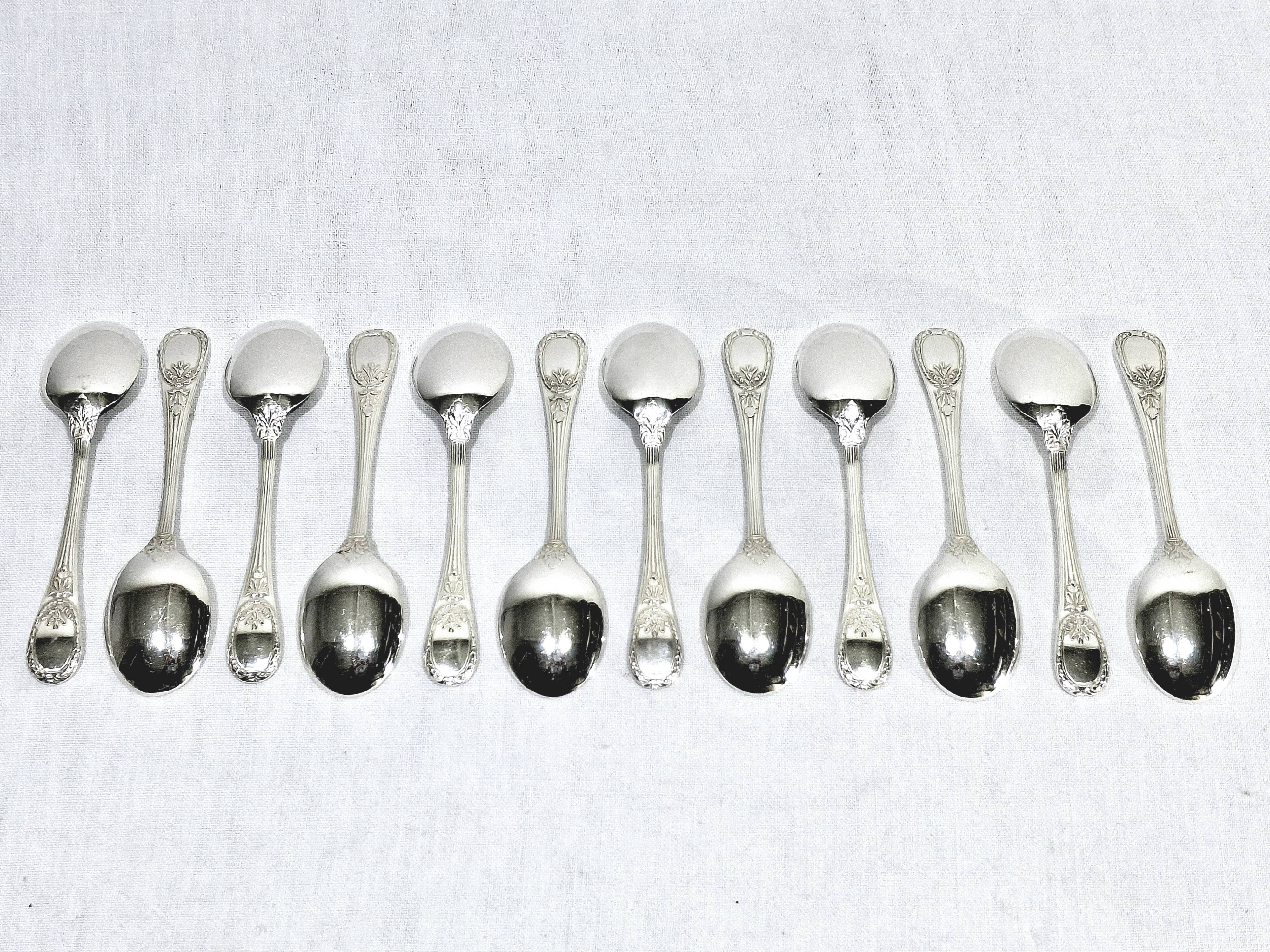 Christofle Cutlery Set - Trianon Model - 155 Pieces, Silver-Plated Metal