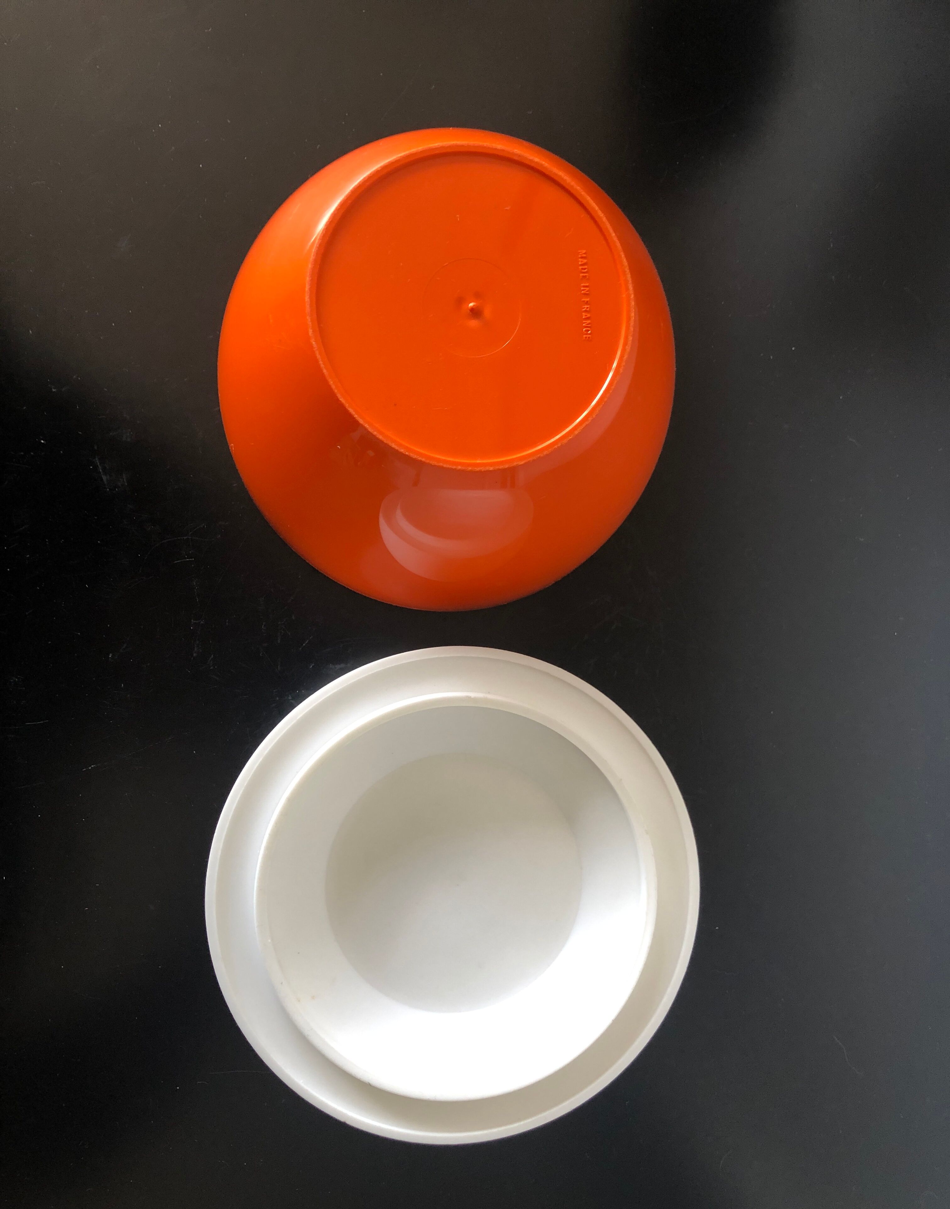 White and orange ice cube tray 1970s