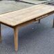 Table de ferme rénovée en chêne massif du 18ème avec tiroir 220cm