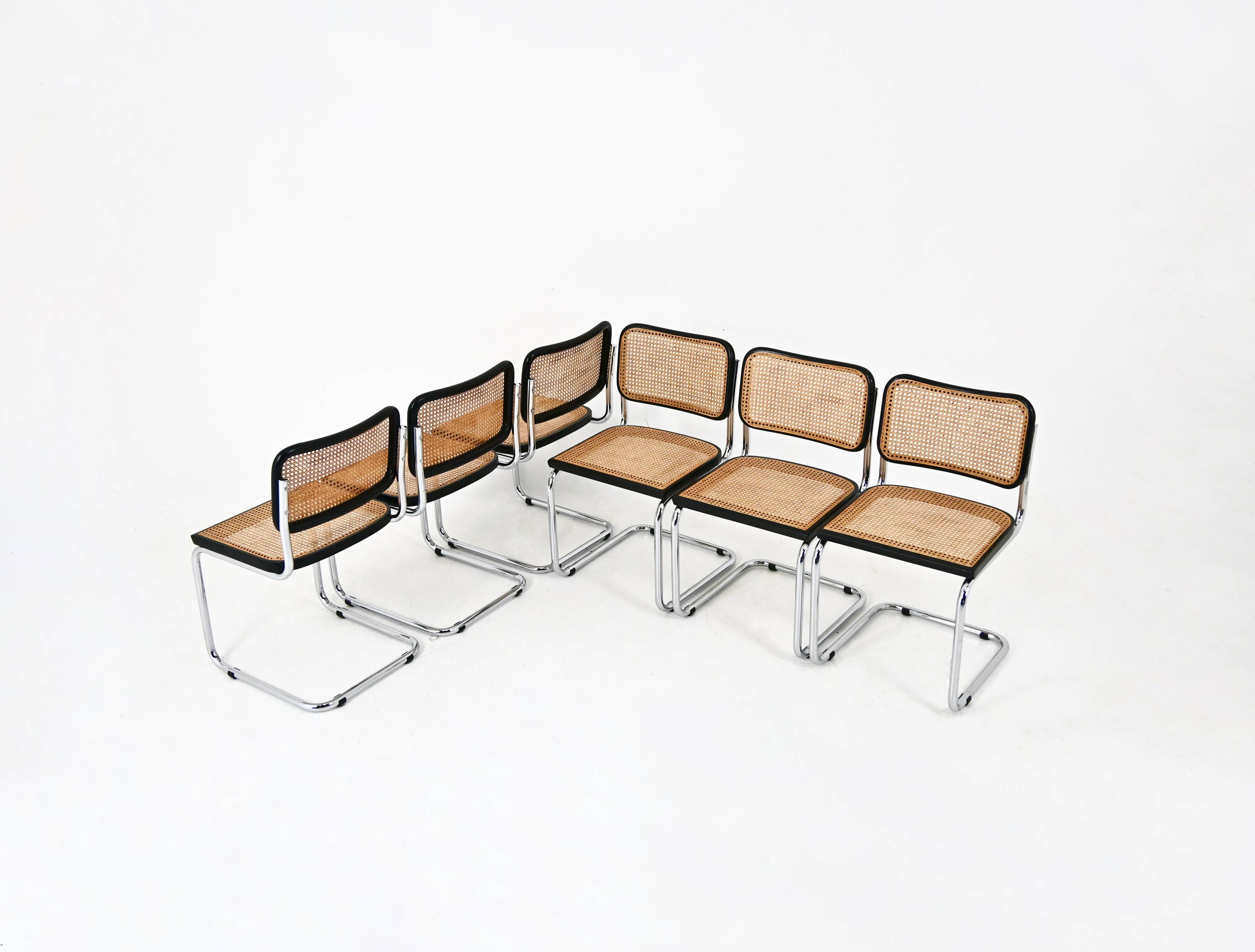 Ensemble de 6 Chaises de salle à manger Style B32 de Marcel Breuer