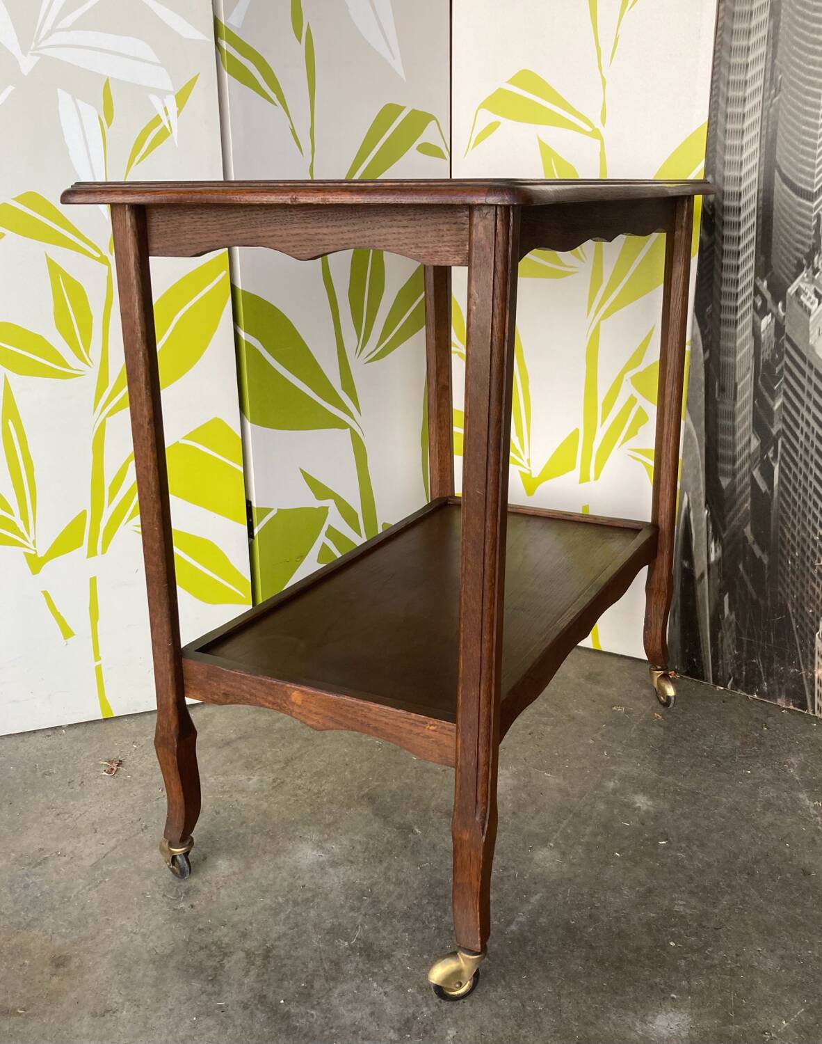 Serving trolley or mobile oak maid, mid-20th century