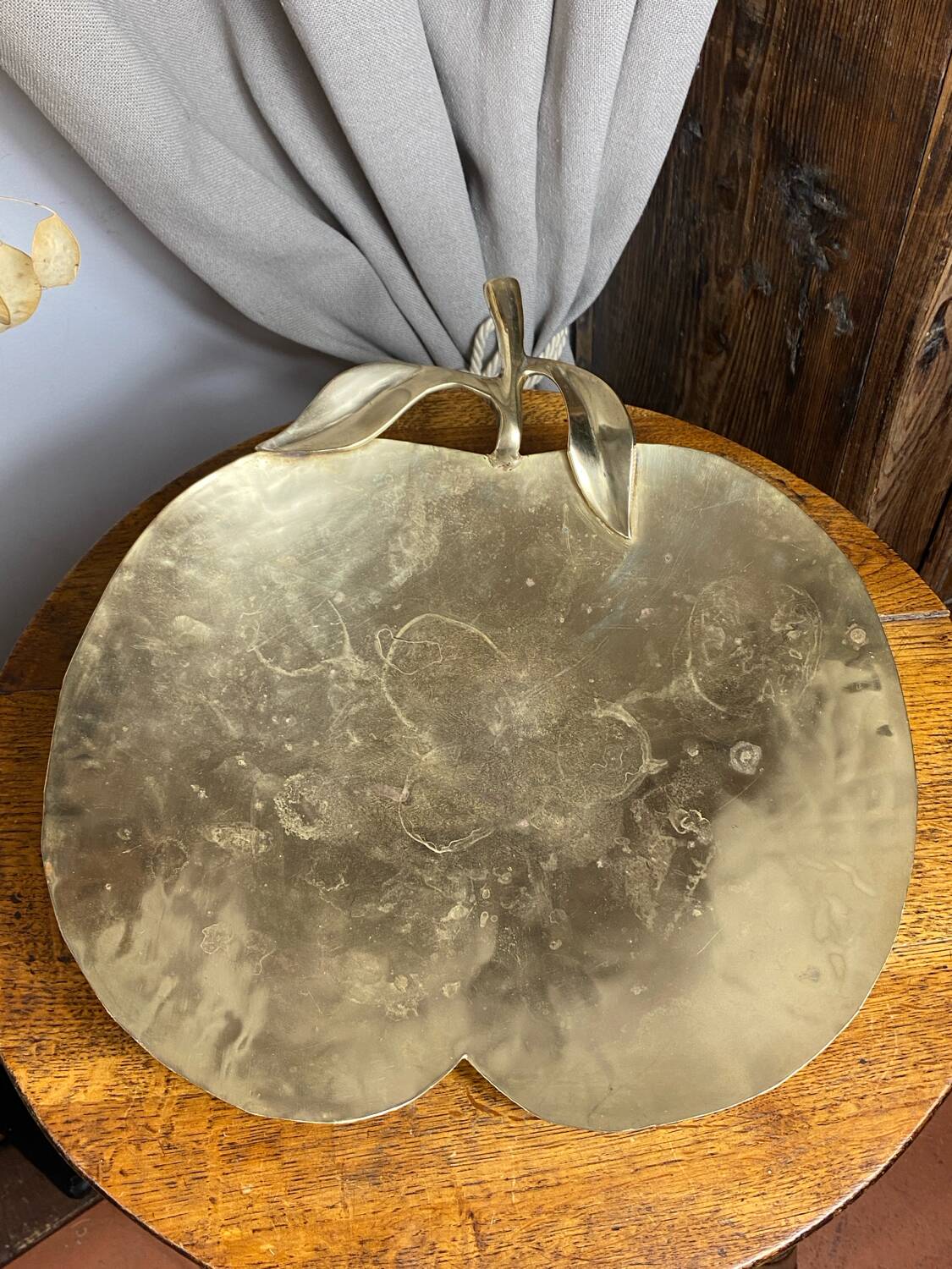 Large brass bowl, in the shape of an apple