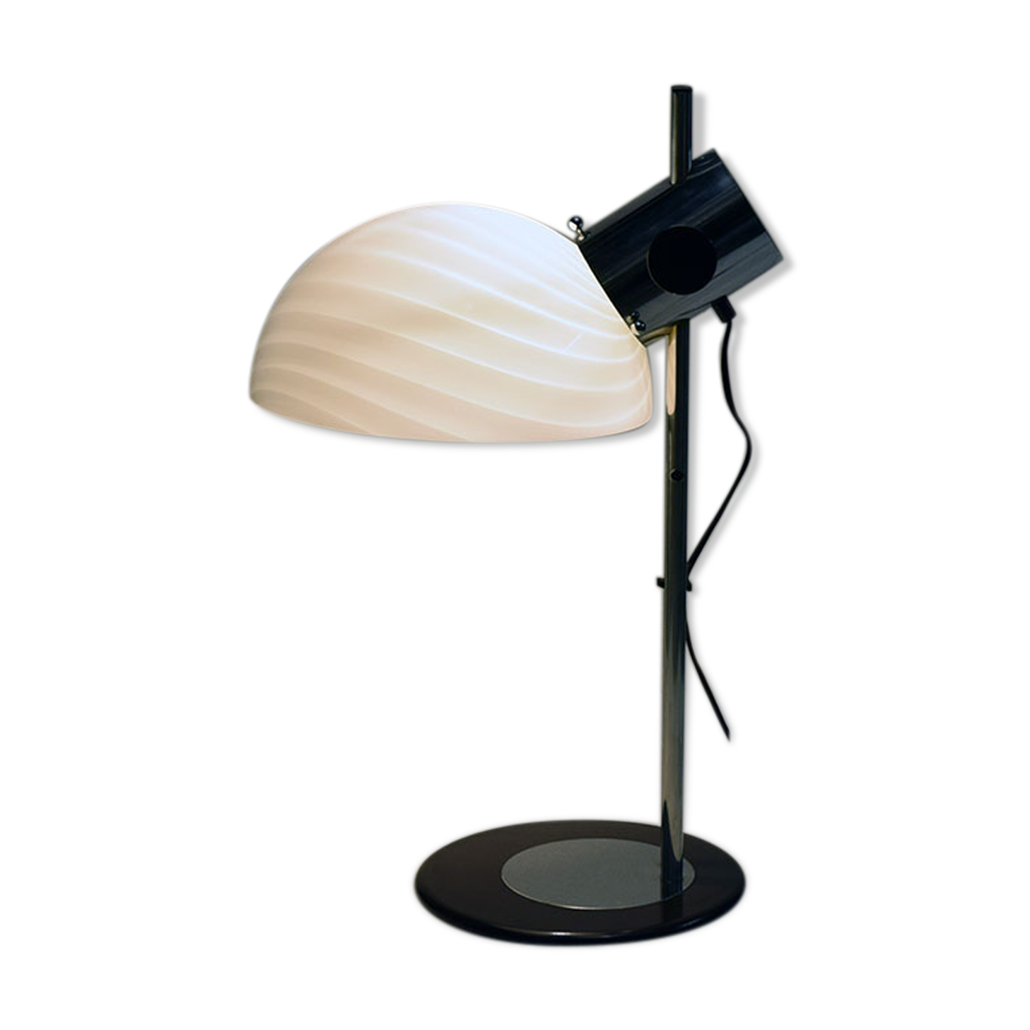 70's table lamp in glass and metal produced by Zonca