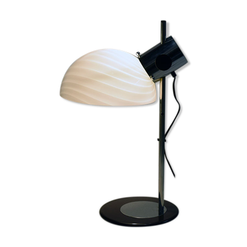 70's table lamp in glass and metal produced by Zonca