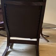 Armchairs by the Norwegian designer Ingmar Relling. Matching coffee table.
