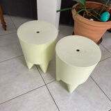 Pair of BUBU XI STARK almond glass stools