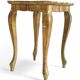 Rococo Revival Gilt Side Table, Light Turquoise, Italy, 1950s Design