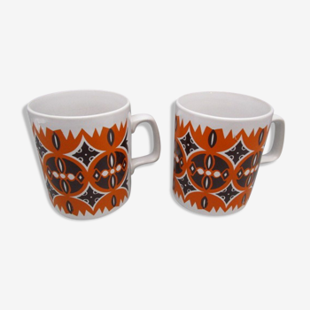 Paire de mugs vintage anglais Staffordshire