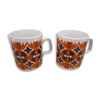 Paire de mugs vintage anglais Staffordshire