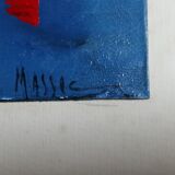 Oil on cardboard signed Massoc, 1960s