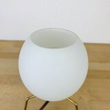 Lamp tripod brass 50s egg globe opaline