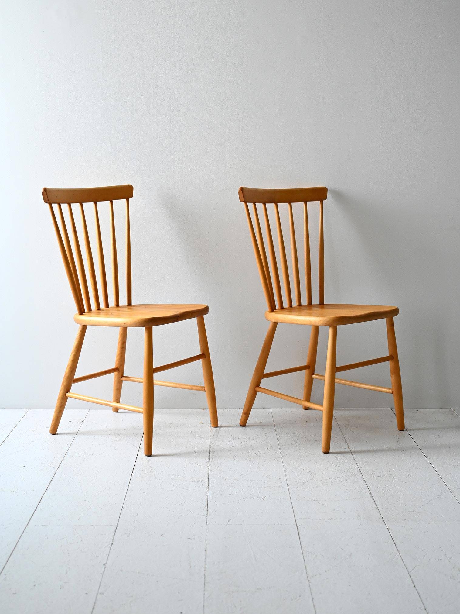 Paire de chaises Pinstolar scandinaves du milieu du siècle