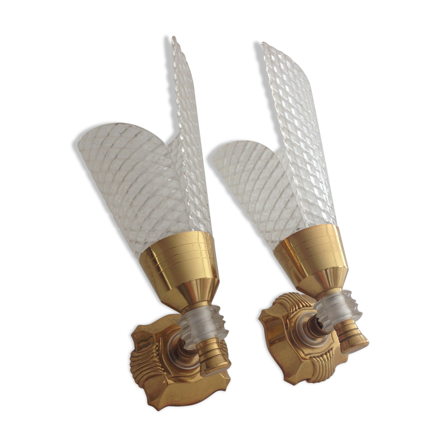 Pair vintage plexi appliques