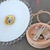 Pleated opaline suspension and jute cord