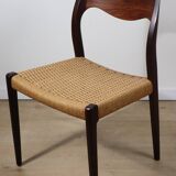 Scandinavian chair model 71 by Niels Otto Moller in teak and rope