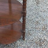 Vintage oak pedestal table with 3 shelves from the 60s