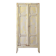 Small antique wardrobe patinated in beige and yellow.
